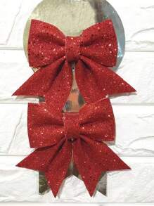 2入組/包聖誕結頭飾和亮片點綴,適用於diy裝飾,派對,櫥窗,聖誕樹