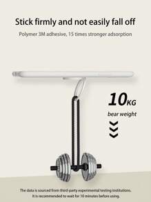 1pc Cat Shaped Mobile Phone Holder With Ring, Durable Back Glue Sticker, Strong & Cute & Personalized Back Ring Buckle - White - View 3