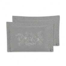 2 Pillowcases With Ultrasonic Quilted EMBROIDERY 70cmx50cm - Grey - View 2