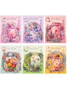 10 件寵物貼紙套裝瓶仙境系列 3d 雷射花蝴蝶工藝用品適合 Diy 剪貼簿、筆記本 - 彩色 - 查看 5