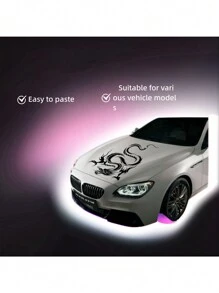 Calcomanía Del Coche Con El Tótem Del Dragón - Blanco - Blanco - Ver 3