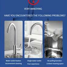 Kitchen Pullout Sink Faucet And Inlet Hose - Black - View 5