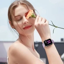 1件女款與男款時尚休閒純色矽膠蝴蝶扣錶帶，適用於 38mm 40mm 41mm 45mm 46mm 44mm 42mm 49mm，柔軟舒適防水腕帶，適用於 Series SE 8/7/6/5/4/3/2/1 的替換智慧手錶錶帶配件 - 紫色 - 查看 6