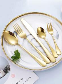 30 件/套 1010 不銹鋼餐具套裝,包括牛排刀、叉子、勺子,非常適合家庭聚會、餐廳、派對