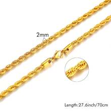 1PC Golden Plated Multilayer 2 3 4 5MM Width 45 50 55 60CM Length Chain Rope Chain Necklacetwist - Yellow Gold - View 9