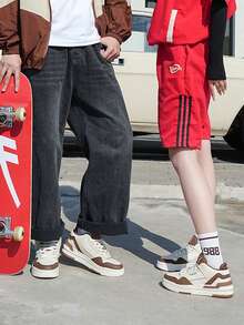 WARRIOR 迴力時尚休閒鞋2023新款潮流男士街頭風格復古酷運動鞋運動鞋米棕色 - 棕色 - 查看 7