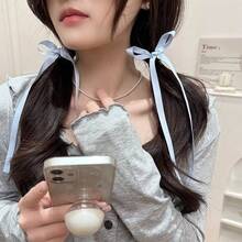 2 件裝時尚芭蕾風格女式髮帶帶飄帶,優雅蝴蝶結髮飾,理想的禮物