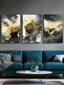 3 件/套抽象帆布海報,大理石抽象藝術,簡約設計,家居裝飾,送給朋友的禮物,客廳,套件牆壁藝術裝飾,臥室,辦公室,廚房餐廳,酒吧牆壁裝飾,防水畫,印刷品,藝術品,無框 - 多色 - 查看 7