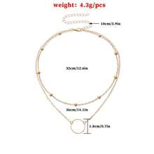 女性金色圓環貼頸項鍊小巧的業力環永恒項鍊,簡單細膩的分層鍊項鍊 - 金色 - 查看 5