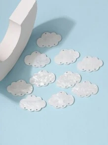 10件装仿珍珠云朵设计DIY首饰制作材料 - 白色 - 查看 5