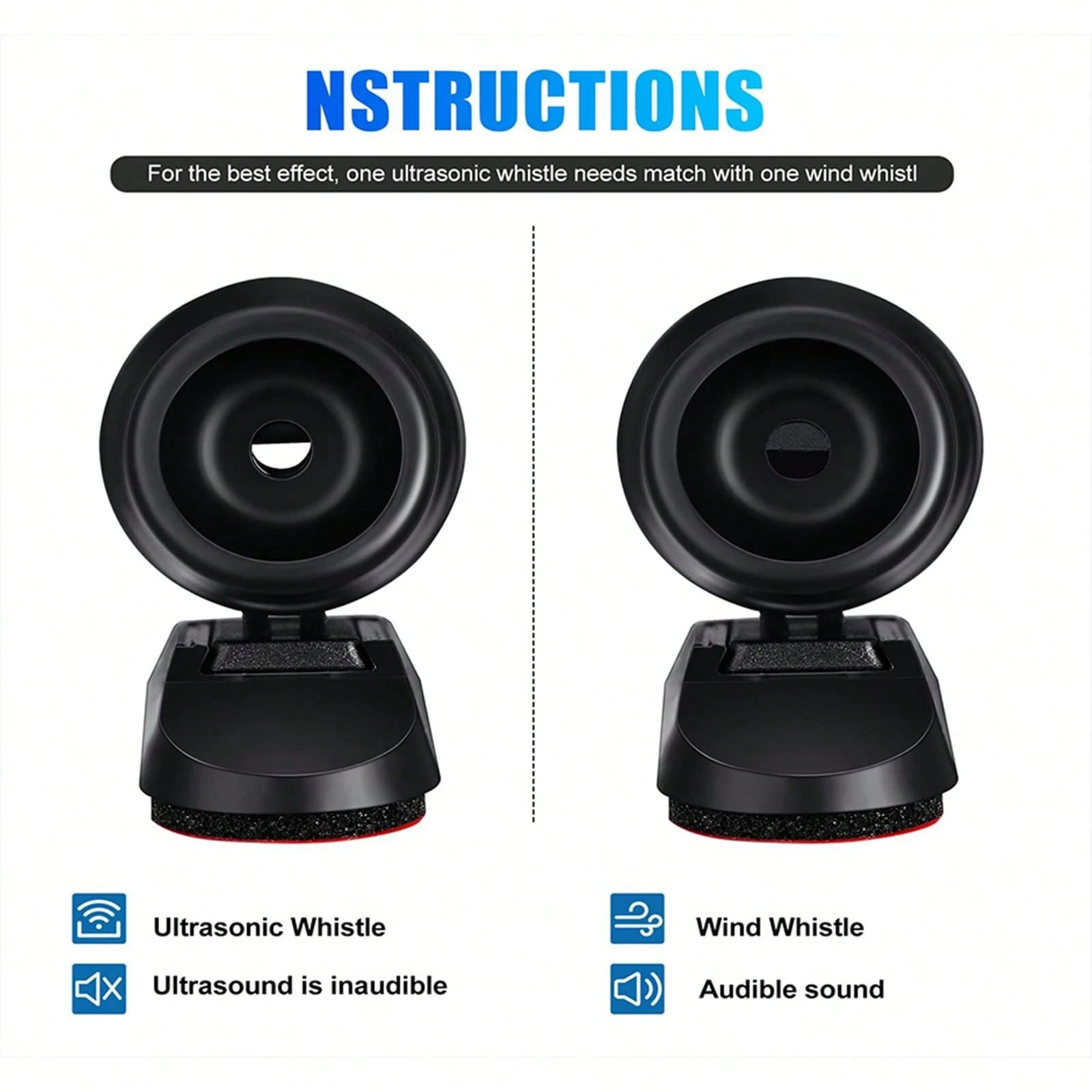 Deer Whistle 2-Pack Ultrasonic S - Dual Port Design For Vehicle Safety Squirrel Call Whistle - Foto 12