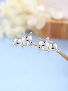 H Z JEWERLY 1對創意時尚鋯石裝飾耳環,具有夏季清涼主題的狗、鳥和心形,適合日常佩戴、假日派對,簡單舒適,作為禮物也很棒