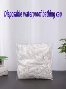 100入組旅館和旅行一次性淋浴帽,超厚超大,由pe材料製成,防塵