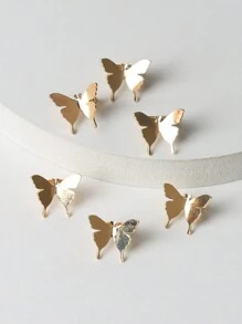 6pcs Gold Tone 3d Butterfly Hair Clips For Women, Elegant Hairpins For Hairstyling Boho Claw Clips Hair Claws Hair Barrettes, School Stuff