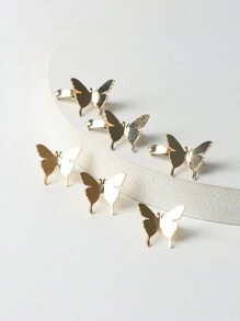 6pcs Gold Tone 3d Butterfly Hair Clips For Women, Elegant Hairpins For Hairstyling Boho Claw Clips Hair Claws Hair Barrettes, School Stuff