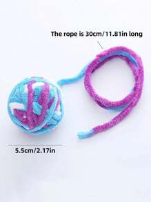 1pc Bell & Colored Ball Toy For Cats Only, Self Entertainment And Anti-Anxiety - Pink - View 9