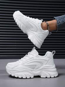 女款新款時尚休閒運動鞋,厚底鞋 - 白色 - 查看 6