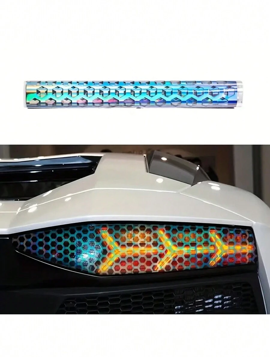 1 件汽车后尾灯蜂窝贴纸彩色 - 彩色 - 查看 1