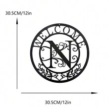 1入組12英寸黑色鐵質字母n牆飾 - 黑色 - 查看 2