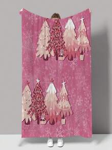 Pink Christmas Blanket - Multicolor - View 2