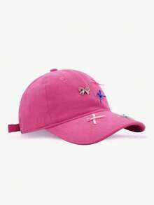 1頂女性可愛蝴蝶結裝飾刷毛柔軟的棒球帽,玫瑰紅色,適合61cm頭圍,適用於旅行、徒步旅行、戶外和日常使用 - 玫紅色 - 查看 3