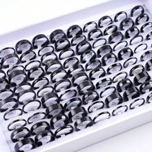 10pcs/pack Fashionable Simple Stainless Steel Flat Plain Band Ring (2/4/6/8mm) Suitable For Men, Engagement, Wedding, Party Gift