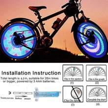 3D Bicycle Spoke 32Led Lights, 30Pcs Changes Patterns Waterproof Bicycle Wheels Lights, Bicycle Spoke Tire Light with For Riding/cycling Lighting - White - View 5
