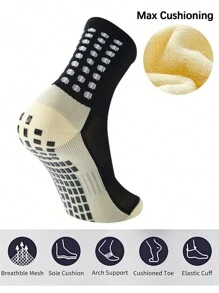 FLSHMCEN 1 đôi Nam Vớ bóng đá Chống trượt Không Trượt Gripper Đối với Bóng đá Bóng rổ Thể thao Với Vớ - màu đen - Xem 3