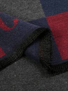 A Men's Simple, Fashionable And Gentlemen's Style Soft And Versatile Winter Scarf For Men - Navy Blue - View 5