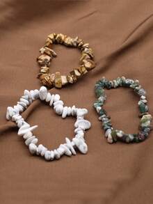 5 Piezas Pulseras De Piedras Naturales Para Mujeres (color Al Azar) - Multicolor - Ver 8