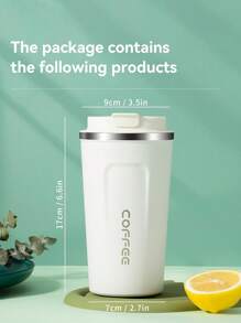 1pc, 510ml Portable 18/8 Stainless Steel Coffee Mug, Men And Women Insulated And Cold Storage Travel Cup Back To School
