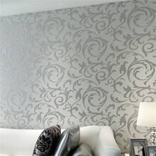 1 Roll Of Silver Grey Floral Wallpaper, Made Of High-End Non-Woven Material, Suitable For Living Room, Bedroom Decoration And Home Renovation, Renovation Stickers Peel Wall Panels, Wall Paper, Wallpapers, Spring Decoration Items Refresh Your Home, Festival Decoration Stickers Gifts Birthday Graduation