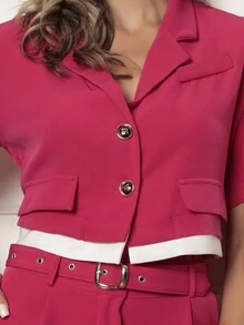 Women Two-piece Outfits - Red - View 5