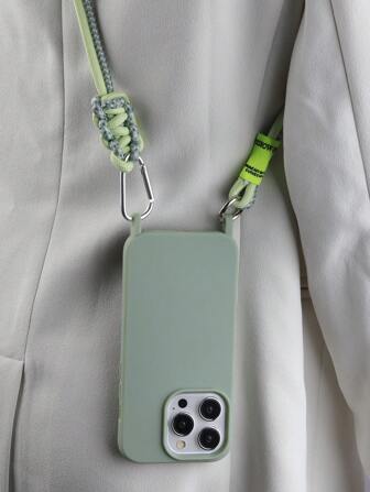 华丽优质纯色手机壳，带金属珠链，适用于 16 16e 15 14 13 12 11 Pro Max Plus 16e 防水防震防摔防刮