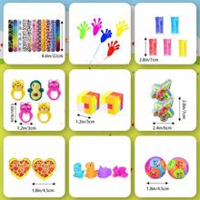 52件装派对小礼物、课堂奖励玩具、礼品袋填充物、皮纳塔填充物、圣诞袜填充物、生日礼物玩具、嘉年华奖品散装玩具 - 彩色 - 查看 3