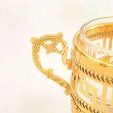 Luxury European Style Wrought Iron & Crystal Candy Bowl - Gold - View 10