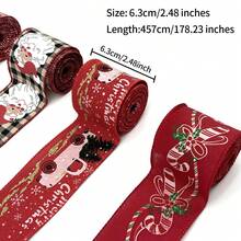 1 cái 5 Giáng sinh Ruy băng Có dây Cạnh Ruy băng Cây thông noel Ông già noel Bông tuyết Đỏ  Xe tải Cây mía Giáng sinh Kẻ sọc Trâu Ruy băng Đối với Vòng hoa Cung Giáng sinh Trang trí Đồ thủ công DIY - Màu Đỏ Sâu - Xem 3