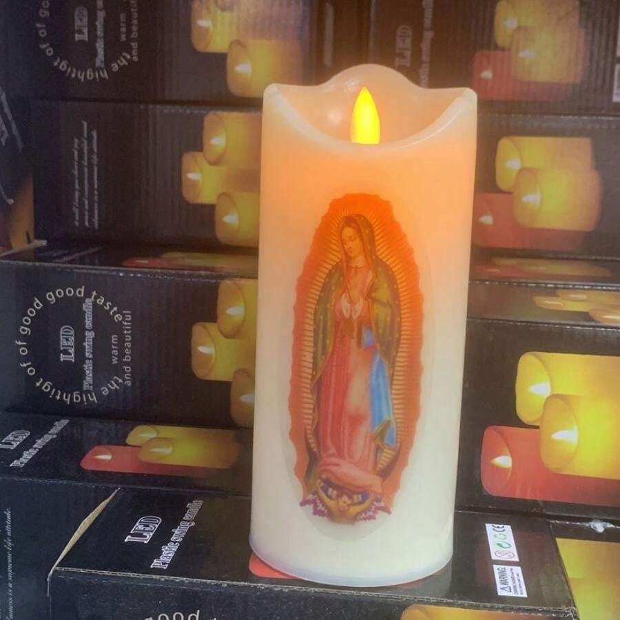 Large Flashing Wedding Party Altar Decorative Led Candle - Yellow - View 1