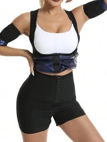 Sports Outdoor 3PCS , 1 Set For ,Arm Trimmer, Sweat Bands, Sauna Sleeves Wraps Lose Arm Fat,Fitness Slimmer Sweat Vest Sauna Sweat Suit Tank Top Shirt Waist Trainer Waist Slimming Weight Loss Pants High Waist Slimming Shorts Compression Workout Exercise Body Shaper Thighs Shapewear Waist Trainer Corset