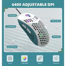 ATTACK SHARK X ZIYOULANG T60 PRO 60% 机械键盘和鼠标组合 + 编织 USB-C 线缆、紧凑型 RGB LED 背光键盘、线性红色开关、6400 DPI 可编程 RGB 鼠标，适用于 PC 游戏玩家 - 水綠&藍色開關 - 查看 2