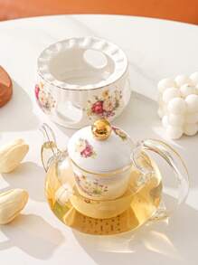 花茶壺套裝附歐式和英式茶杯茶碟,1壺1立 - 白色 - 查看 5