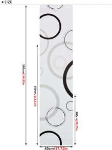 1 pieza Rollo adhesivo de pared PVC con patrón geométrico para casa - Blanco y Negro - Ver 3