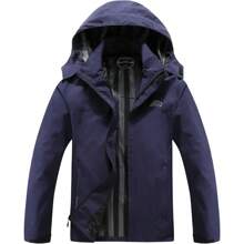 Men's Lightweight Waterproof Hooded Rain Jacket Outdoor Raincoat Shell Jacket For Hiking Travel