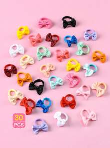 30pcs Kids' Colorful Bowknot Hair Ties - Multicolor - View 1