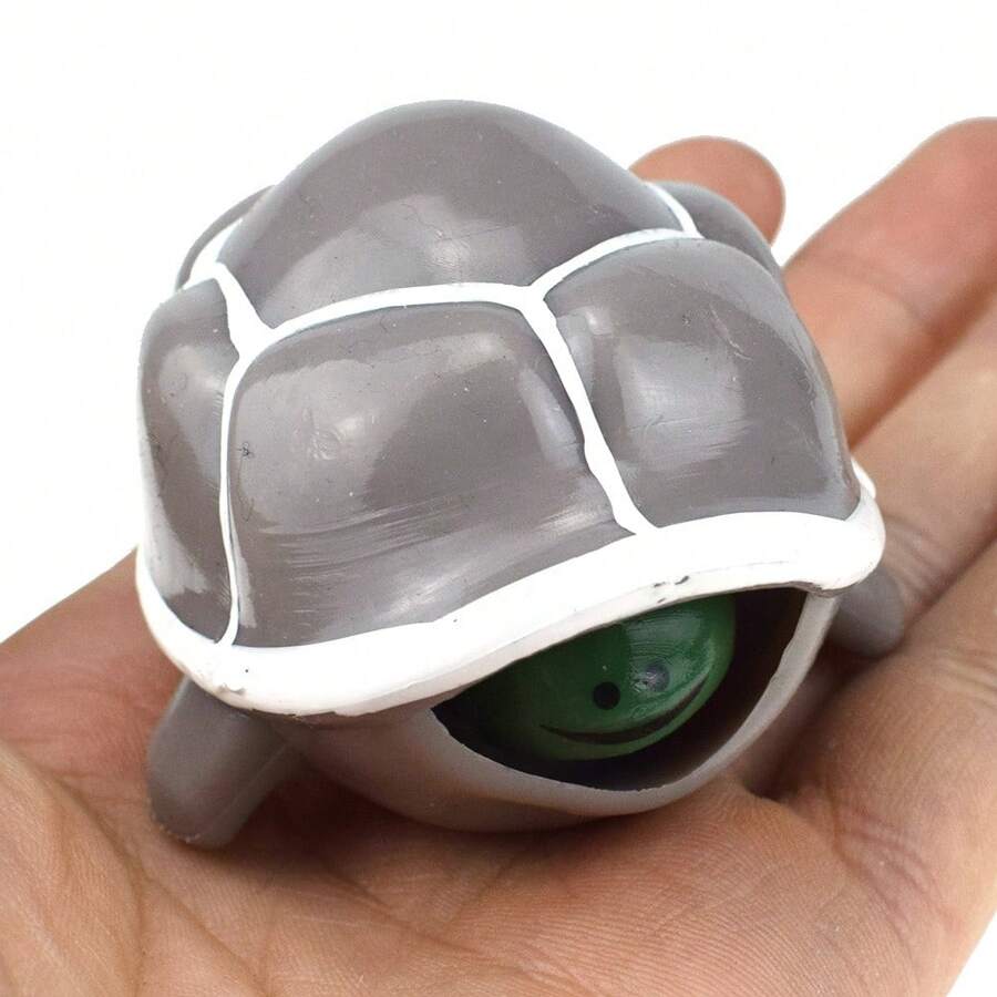1pc Squishy Stretchy Head Turtle Toy For Stress Relief Gray - Grey - View 1