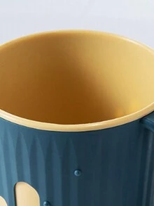 1pc Cactus Decor Toothbrush Cup With Handle, Bathroom Storage Cup - Green - View 4