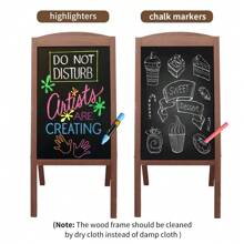UNHO Wooden A Frame Chalkboard Sign Standing Pavement Chalkboard Easel Magnetic Chalkboard Display Stand Sandwich Board For Home Bar Countertop Cafe Restaurant Wedding - Brown - View 6