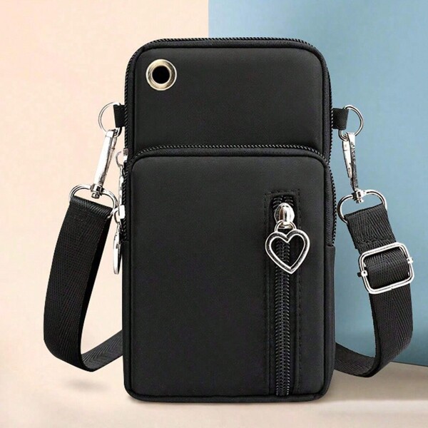 Bolsa De Braçadeira Para Corrida Esportiva, Bolsa Mini Crossbody De Telefone Em Nylon, Bolsa Multi Zipper Para Mulheres