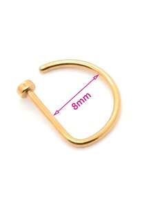 HOTNICE 3入組不鏽鋼假鼻環&耳環男士專用-時尚舒適非穿孔鼻夾珠寶 - 3個金色 - 查看 3