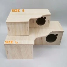 Wooden Hamster House With Three Rooms - Apricot - View 4